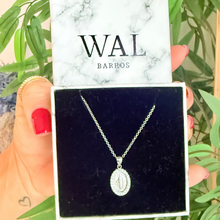Cargar imagen en el visor de la galería, Collar con Colgante Religioso Milagrosa Moissanite Plata925