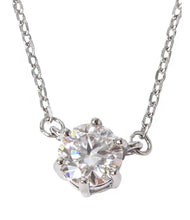 Cargar imagen en el visor de la galería, Moissanite - Collar Punto de Luz 6MM Plata 925
