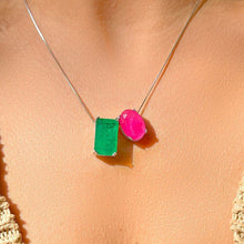 Cargar imagen en el visor de la galería, Conjunto Esmeralda Turmalina Retângulo plata925
