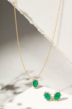Cargar imagen en el visor de la galería, Conjunto Mini Oval Esmeralda Oro
