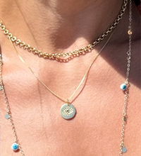 Cargar imagen en el visor de la galería, Collar Ojo griego Cadena Dorado
