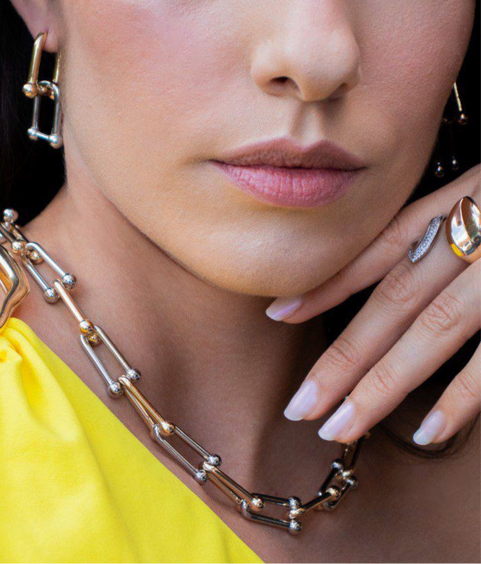 Collar Tifany Plata & Dorado GG