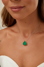 Cargar imagen en el visor de la galería, Conjunto Triangulo Esmeralda Plata 925
