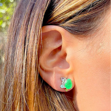 Cargar imagen en el visor de la galería, Pendiente Gota Esmeralda Fusion Plata 925
