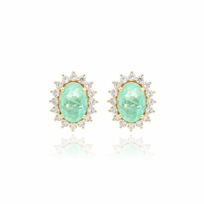 Conjunto oval Turmalina Dorado