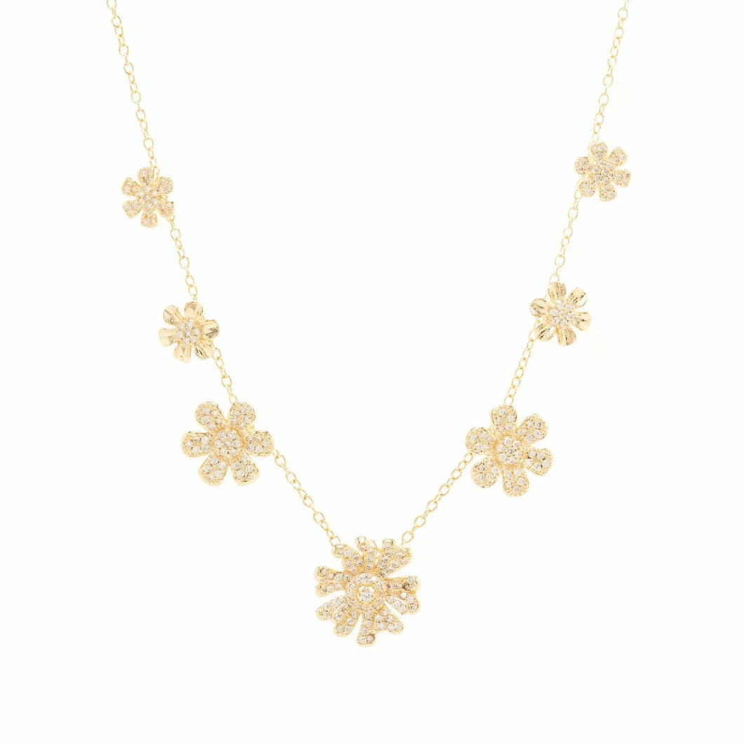 Collar Flores baño Oro18k