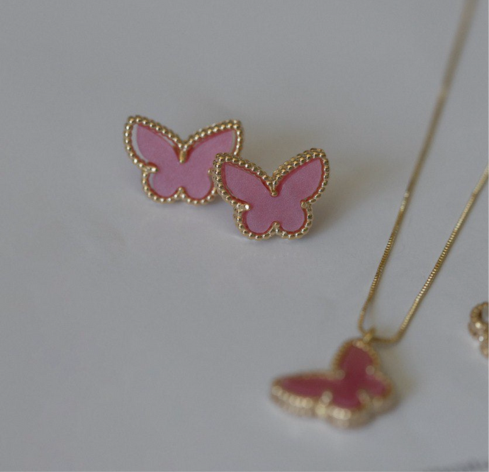 Conjunto Mariposa Madreperla Oro
