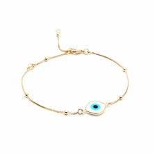 Cargar imagen en el visor de la galería, Pulsera Ojo griego madreperla Bolas
