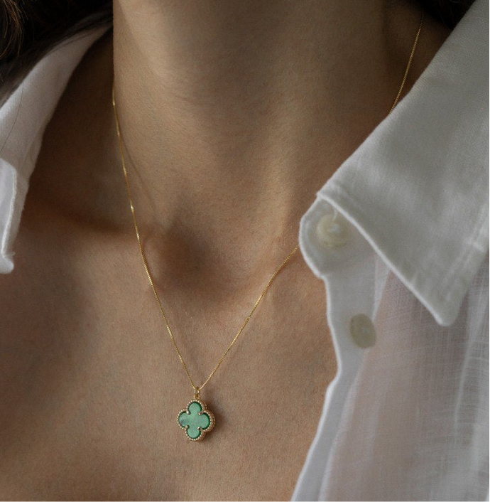 Collar Trébol bañado Oro18k