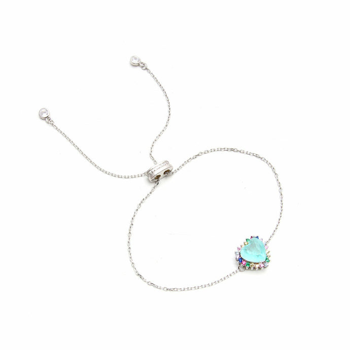 Pulsera Esmeralda Colombiana Corazón Plata925