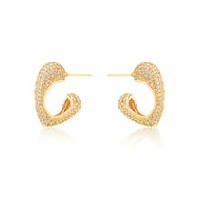 Cargar imagen en el visor de la galería, Pendiente Argolla Corazón Circonitas
