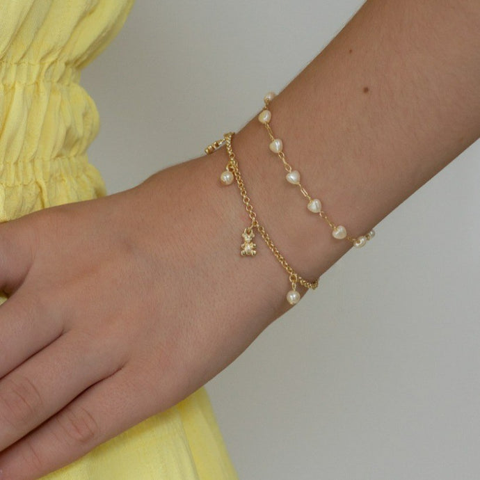 Pulsera Perla corazones Kids