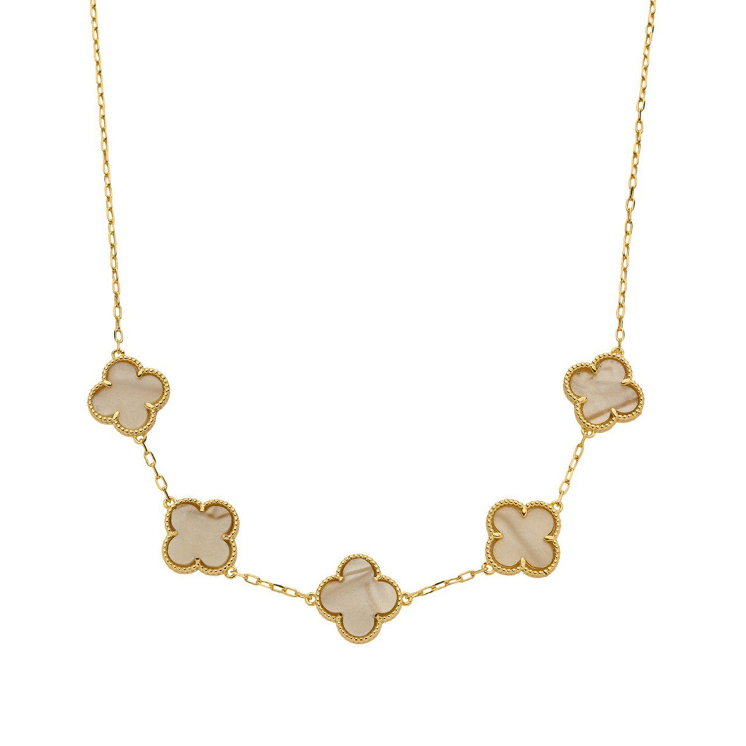 Gargantilla Trébol bañado Oro18k