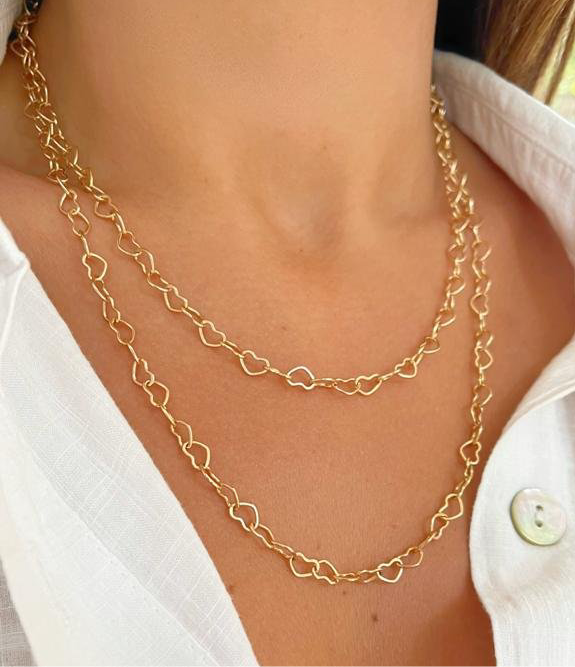 Collar largo Corazones Vazado 90cm