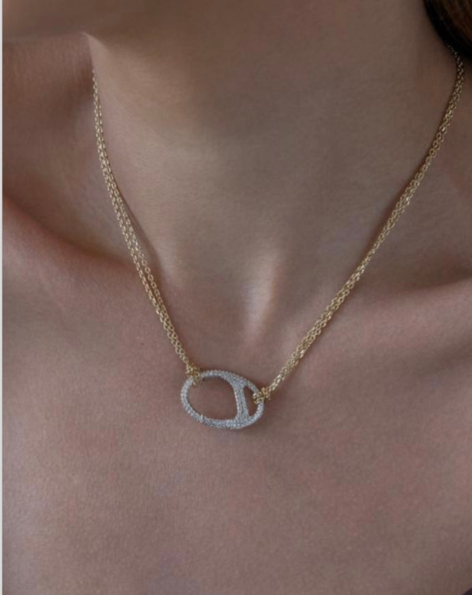 Collar cadena Elo plata con dorado