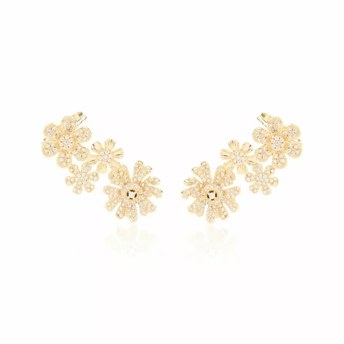 Pendiente Flores Oro18k