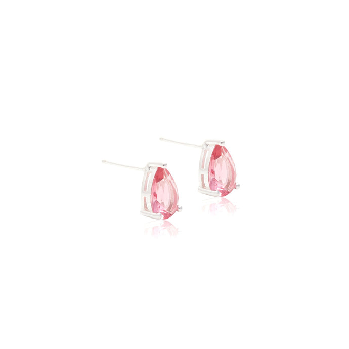 Pendiente Mini Gota Rosa Plata925