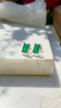 Cargar imagen en el visor de la galería, Conjunto Esmeralda Turmalina Retângulo plata925
