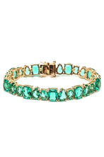 Cargar imagen en el visor de la galería, Pulsera Riviere Esmeralda formas Oro
