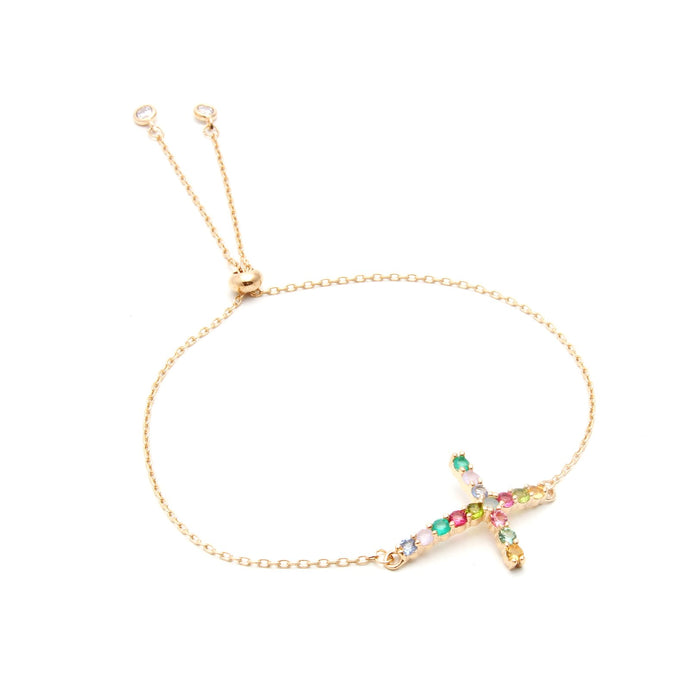 Pulsera Cruz Citrino Oro18k