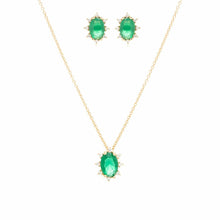 Cargar imagen en el visor de la galería, Conjunto Mini Oval Esmeralda Oro
