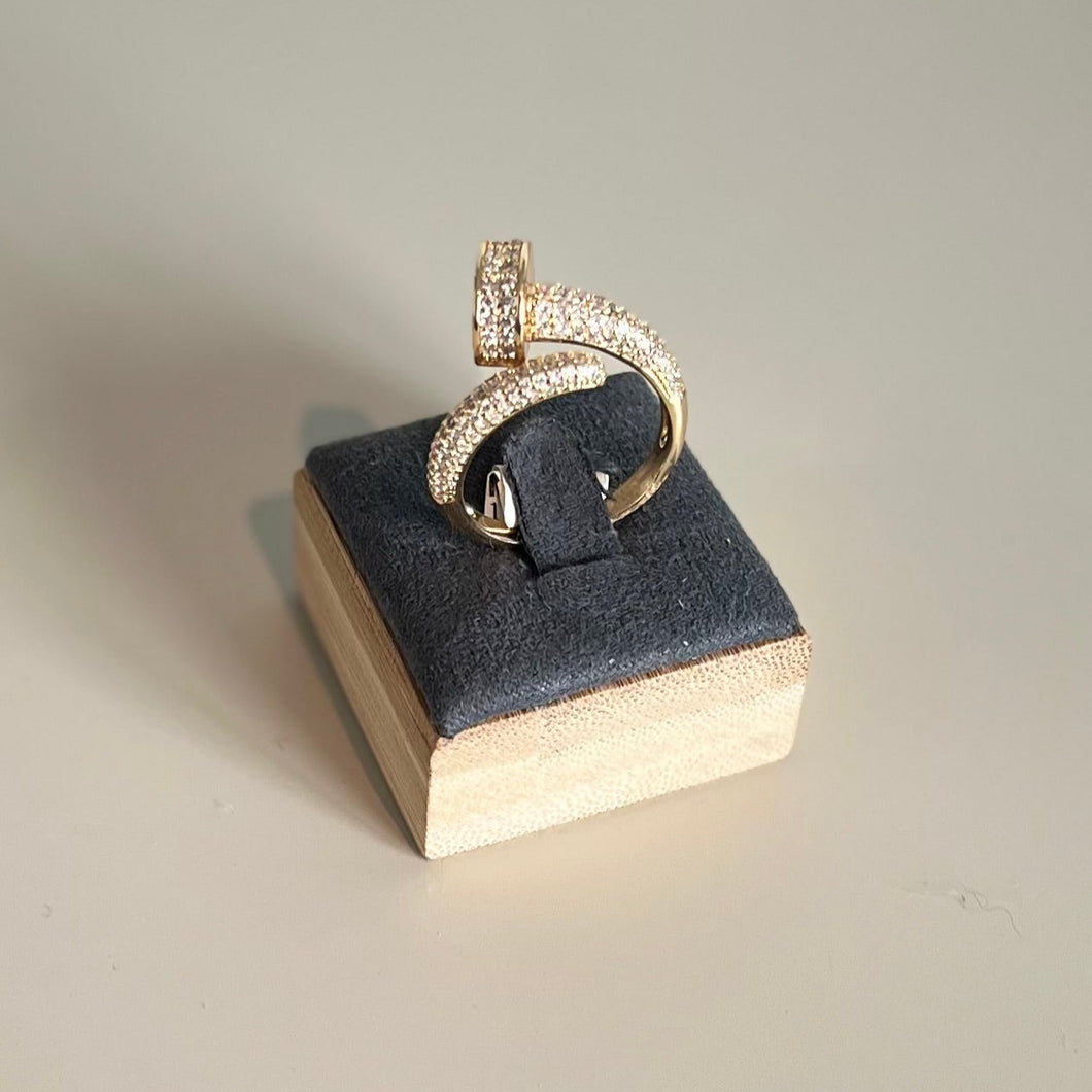 Anillo prego ajustable en baño de oro18k, talla 22