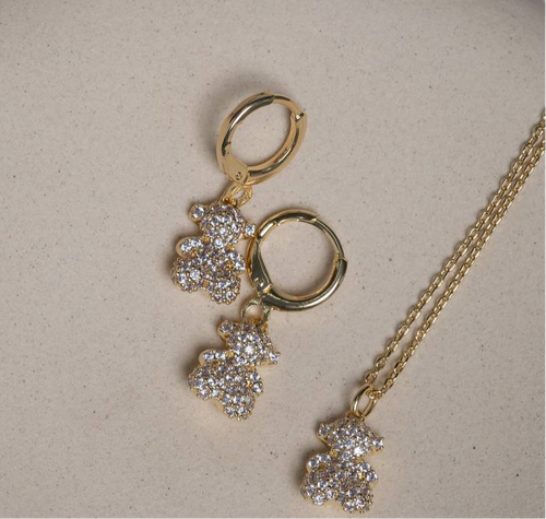 Pendiente arete oso para Niñas antialérgico y si níquel.