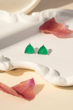 Cargar imagen en el visor de la galería, Conjunto Triangulo Esmeralda Plata 925
