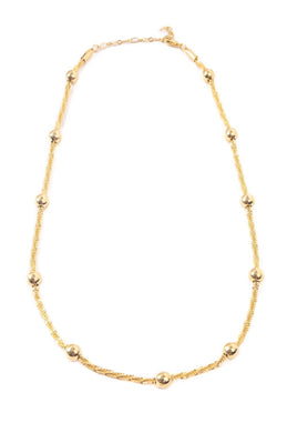 Collar mini esferas doradas en baño de oro 18k con cadena tranzada. super leve para mesclar con otros collares Wal Barros brand y hacer camadas (laeyring) que está super de moda. Para mujer elegantes.  37 cm + 4 cm ajustable 