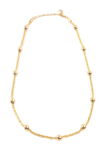 Collar mini esferas doradas en baño de oro 18k con cadena tranzada. super leve para mesclar con otros collares Wal Barros brand y hacer camadas (laeyring) que está super de moda. Para mujer elegantes.  37 cm + 4 cm ajustable 