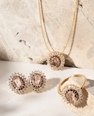 Conjunto Rodalita oro 18k