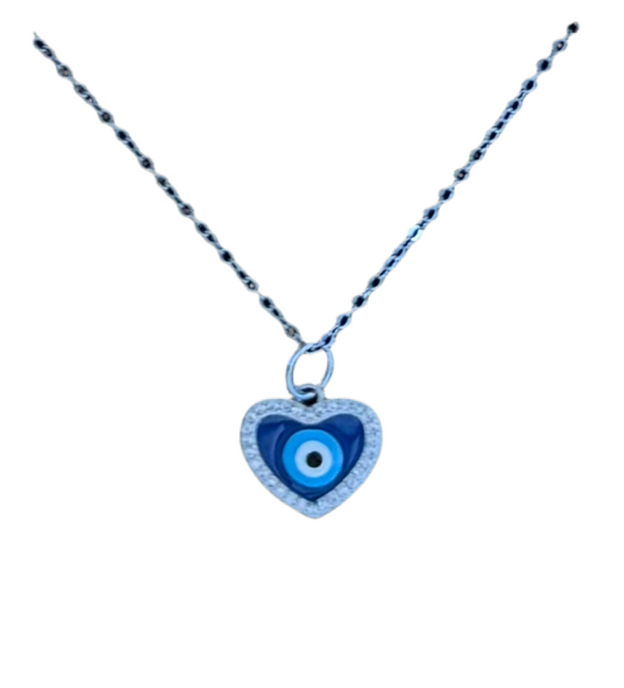 Collar Ojo griego Corazón plata925