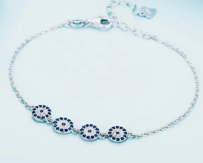 Pulsera Mini Ojo Griego Plata 925