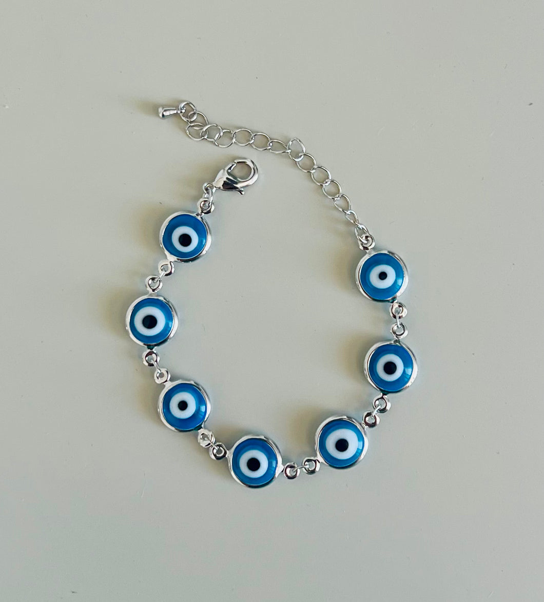 Pulsera Ojo griego resina azul