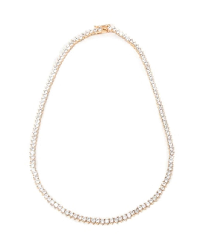 Collar Riviere 3 puntos dorada
