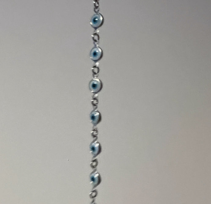 Tobillera Ojo Resina Plata