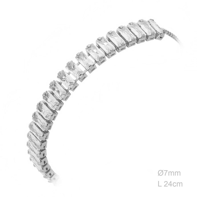 Pulsera Riviere Escamas Plata Rodio