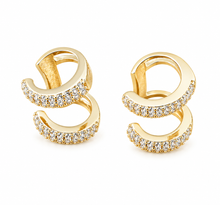 Cargar imagen en el visor de la galería, Earcuff Doble Circonitas Dorado o Plata
