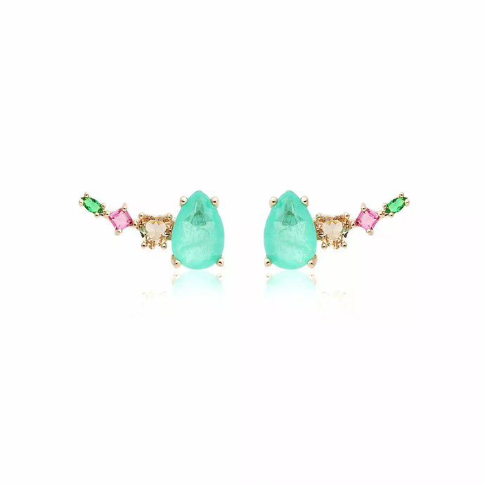Pendiente Earcuff Esmeralda Colombiana