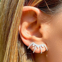 Cargar imagen en el visor de la galería, Pendiente Onda corazones Plata 925
