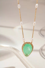 Cargar imagen en el visor de la galería, Collar Esmeralda Colombiana Gota Perla Oro G

