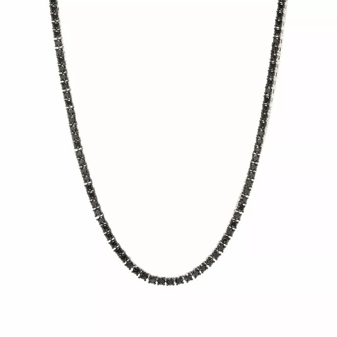 Collar Riviere Black plata