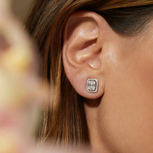 Cargar imagen en el visor de la galería, Pendiente Moissanite Retangular Melee 1.5x3mm 0.35CT - D VVS1 - Plata 925

