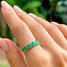 Cargar imagen en el visor de la galería, Alianza Navete verde o azul plata 925
