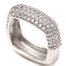 Cargar imagen en el visor de la galería, Mini Anillo, mini tallas, &quot;dedinho&quot; cuadrado circonitas plata en Baño de rodio.
Joyas hipoalergenicas y sin niquel.

Tamaño Aro 9 BRASIL.
