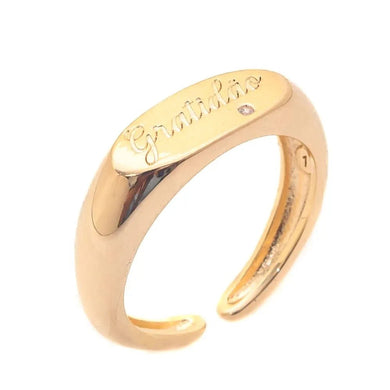 Anel gratidao ajustáveis ​​em banho de ouro 18k.

Tamaño 14 BR

Hipoalergênico e sem níquel.

¡Elegante e deslumbrante para você!