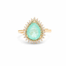 Cargar imagen en el visor de la galería, Anillo en forma de lágrima con esmeralda colombiana y circonita cúbica blanca, chapado en oro de 18 quilates.

Aro 20 BRASIL

Tenemos conjunto com pendiente y collar.

Joyas hipoalergenicas y sin niquel
