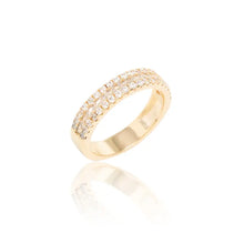 Cargar imagen en el visor de la galería, Anillo aparador circonitas dorado
