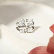 Cargar imagen en el visor de la galería, Anillo formas piedras moissanite 6mm de alta calidade en plata925.
