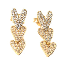 Cargar imagen en el visor de la galería, Pendiente 3 corazones Plata o Dorado
